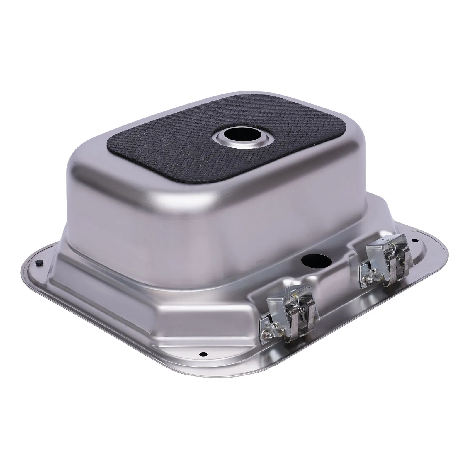 RV 주방 싱크대, 강화유리 뚜껑이 있는 스테인리스 스틸 손세척 싱크대, RV 카라반 모터홈 트레일러용 (수전 없음)