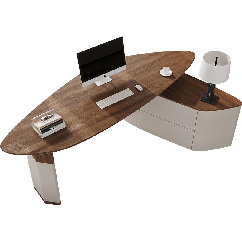 

Большой длинный письменный стол в стиле Mid-Century Modern из массива дерева, легкий люкс, высококачественный, для кабинета, офисный компьютерный стол