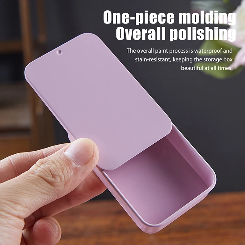 1Pcs Mini Metal Tinplate Container Square Hinged Flip Storage Box Small Kit Case Jewelry Coin Candy Organizer Portable Box