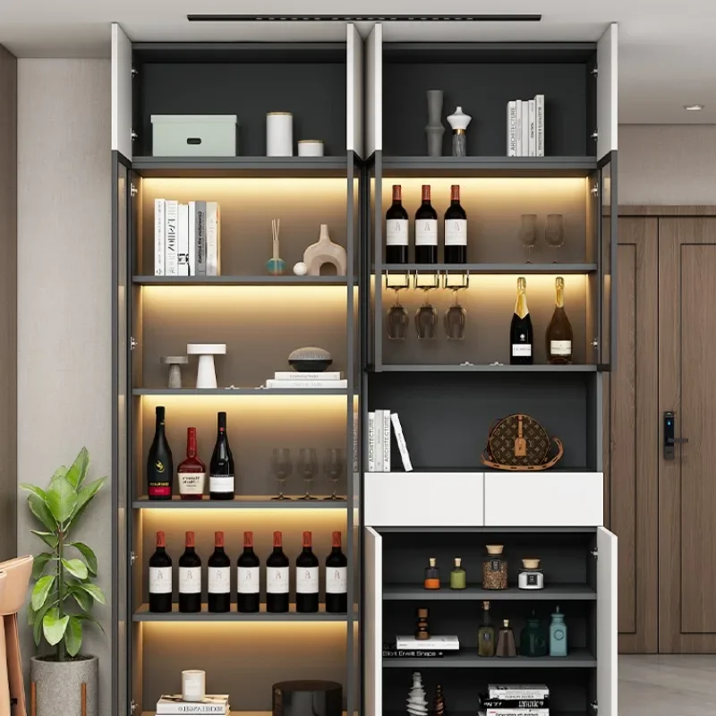 Restaurant Furniture Floating Bar Shelf Mobile Wine Cabinet Living Room Craft Organization Storage Gabinete Liquor Minimalist