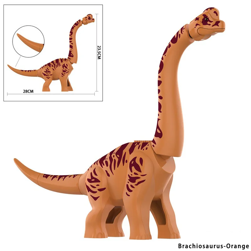 MOC Jurassic Dinosaurs World Dino Park Big Brachiosaurus Model Building Blocks DIY Dinosaur Figures Bricks Toys For Kids Gifts