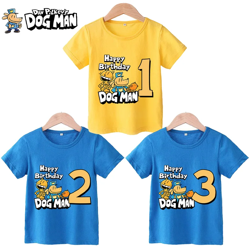 Dogs Mans T-shirts Cute Cartoon Birthday Number T-shirt Clothing Kawaii Casuals Summer Outfits Short Sleeves Tops Tees Clothes