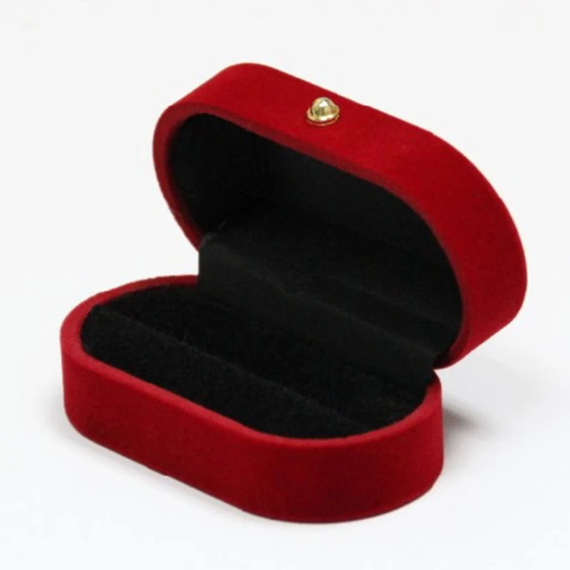 ZB91 Portable Double Ring Box Wedding Ring Storage for Case Velvet Jewelry Ring Box Proposal Engagement Bands Display Holder