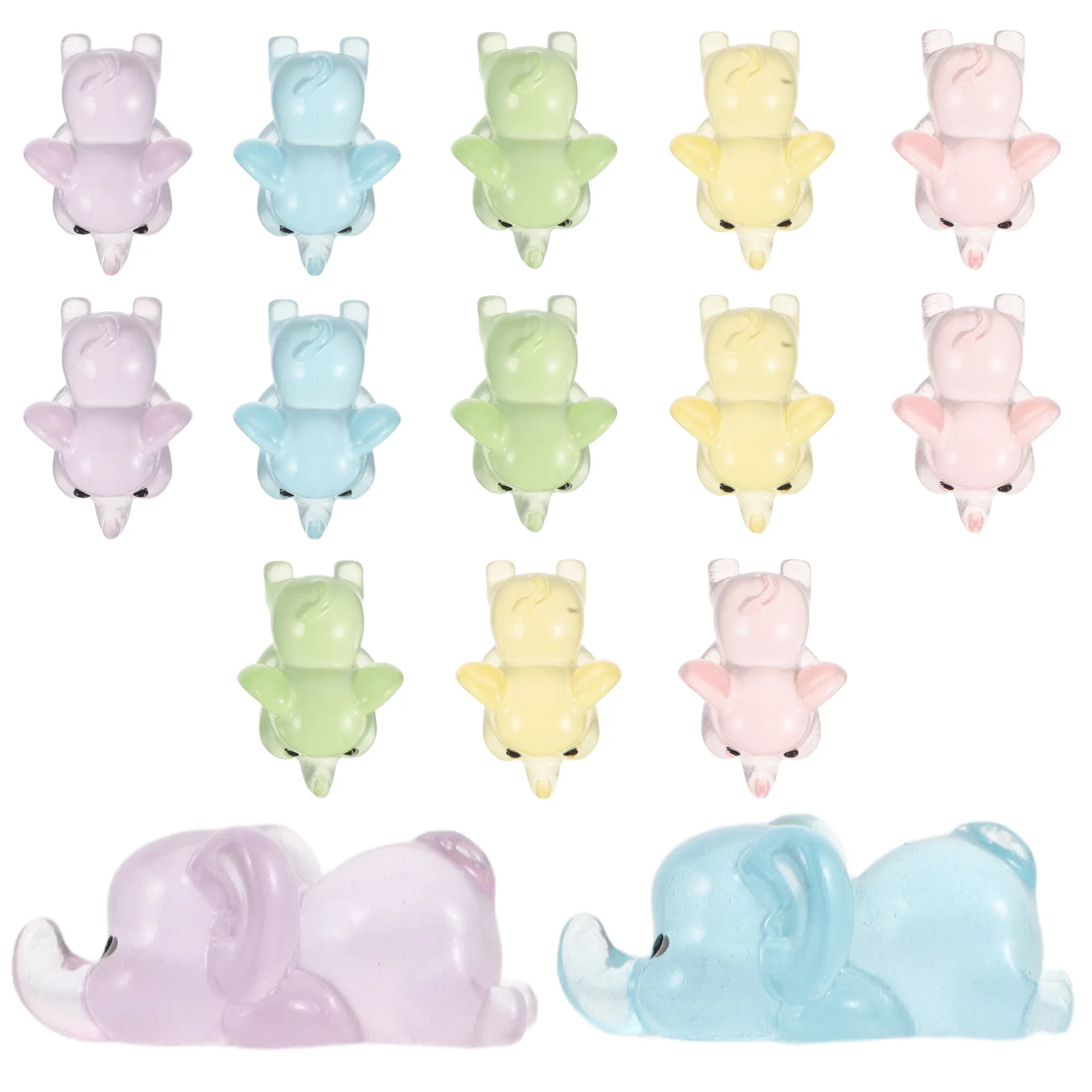 

15pcs Glow in the Luminous Resin Mini Figures DIY Garden Ornaments Small Animal Figurines