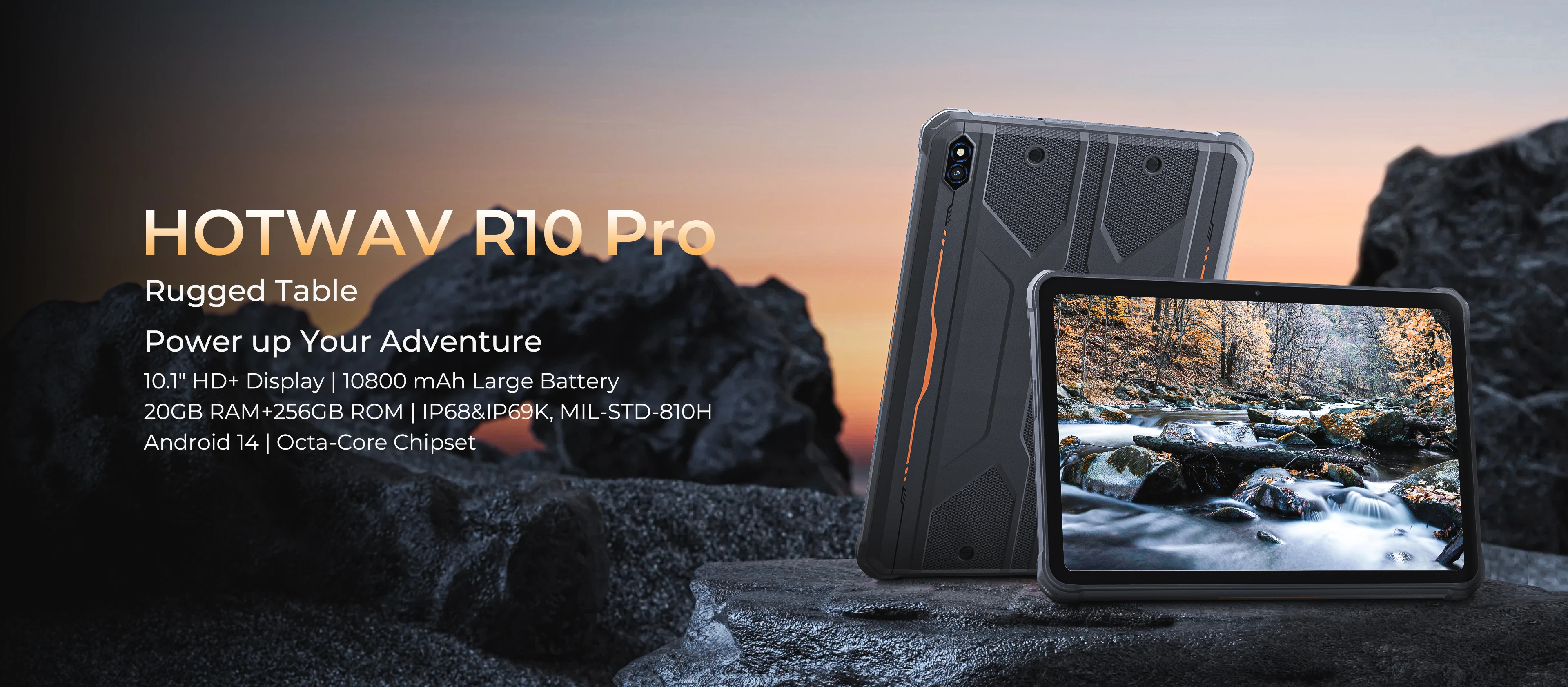 [Schiff aus Deutschland] HOTWAV R10 Pro Robustes Tablet 10,1'' HD+ Display 10800mAh Akku Android 14 8GB 256GB 13MP 4G Global Tablet – Detail 4