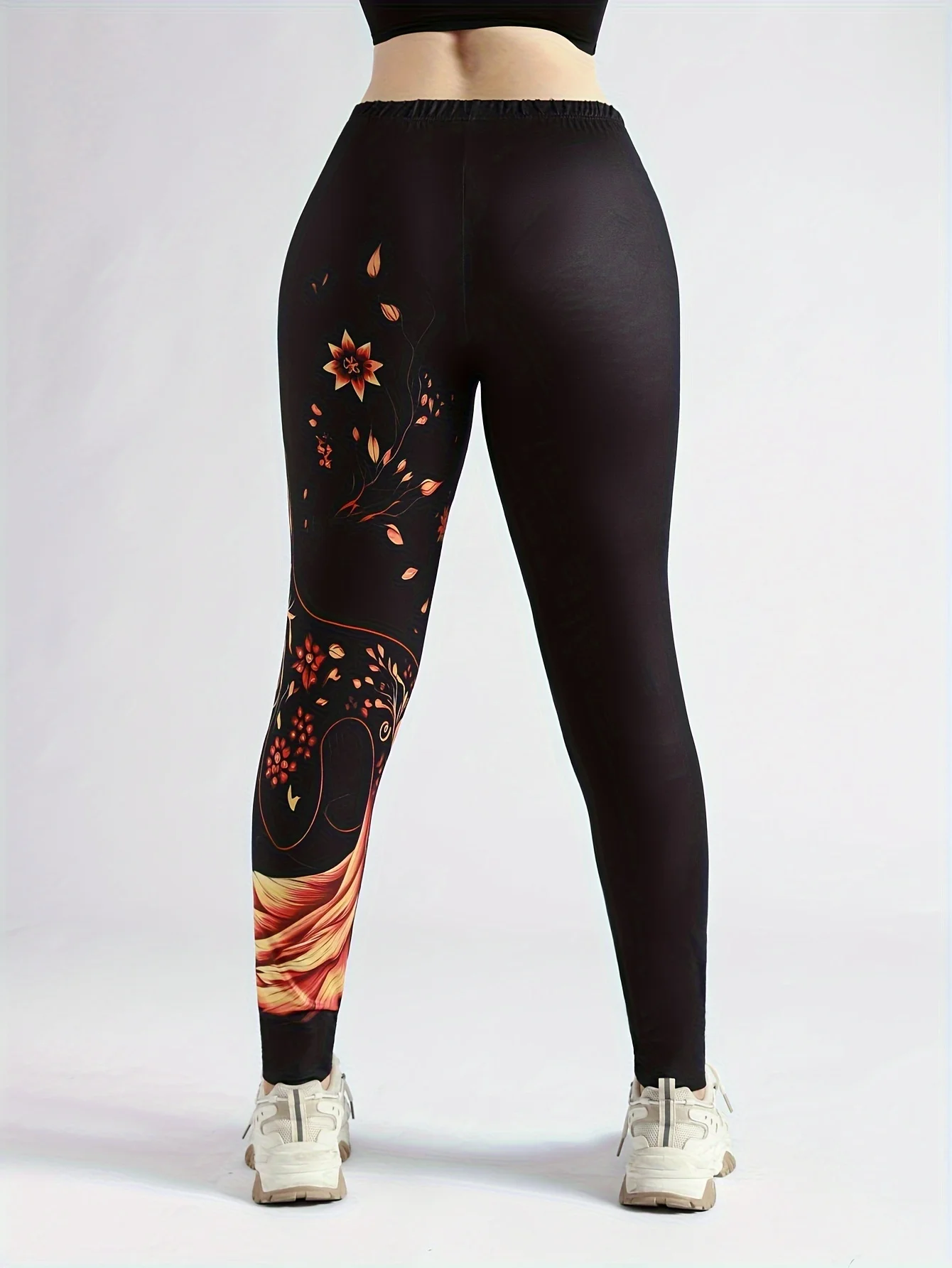 Animal estampado feminino ostenta leggings, calça elástica, calça apertada casual e confortável