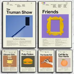 80s Vintage Movie Poster Aesthetic Pulp Fiction Film The Truman Show Friend Quote Home Canvas Print Wall Art Kitchen Room Decor