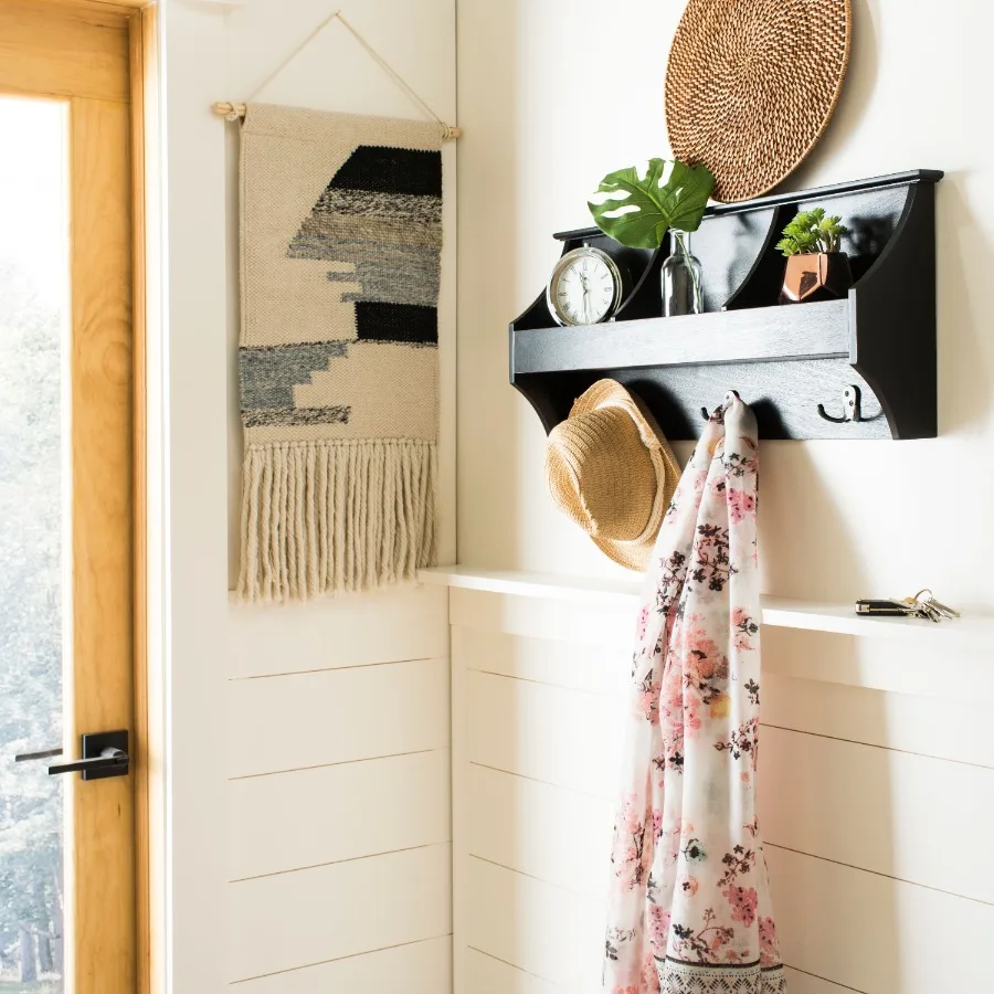 

Настенная полка-органайзер Darcey для хранения кухонной утвари, аксессуаров для ванной и предметов первой необходимости для гостиной, прочная, из МДФ