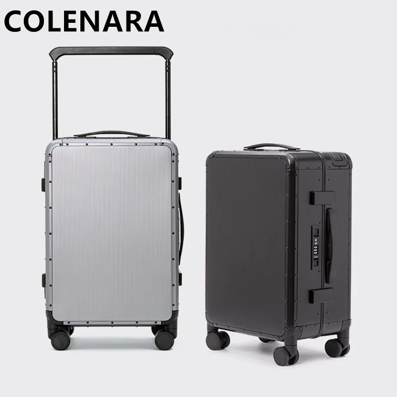 

COLENARA 20 Inch Rolling Suitcase All Aluminum Magnesium Alloy Boarding Box 24 Inch Large-capacity Business Men's Luggage Bag