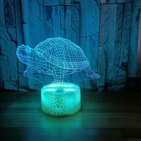 Nighdn Turtle LED Night Light USB 7 Colors Nightlights Acrylic 3D Illusion Lamp Children Kids Bedroom Decoration Birthday Gift