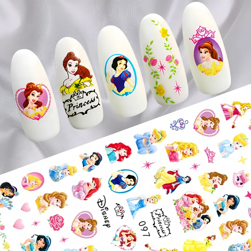 

1PCS 3D Disney Stickers Cartoon Princess Nail Stickers Anime Mickey Mickey Mouse Nail Supplies Press On Nails Stickers For Nails