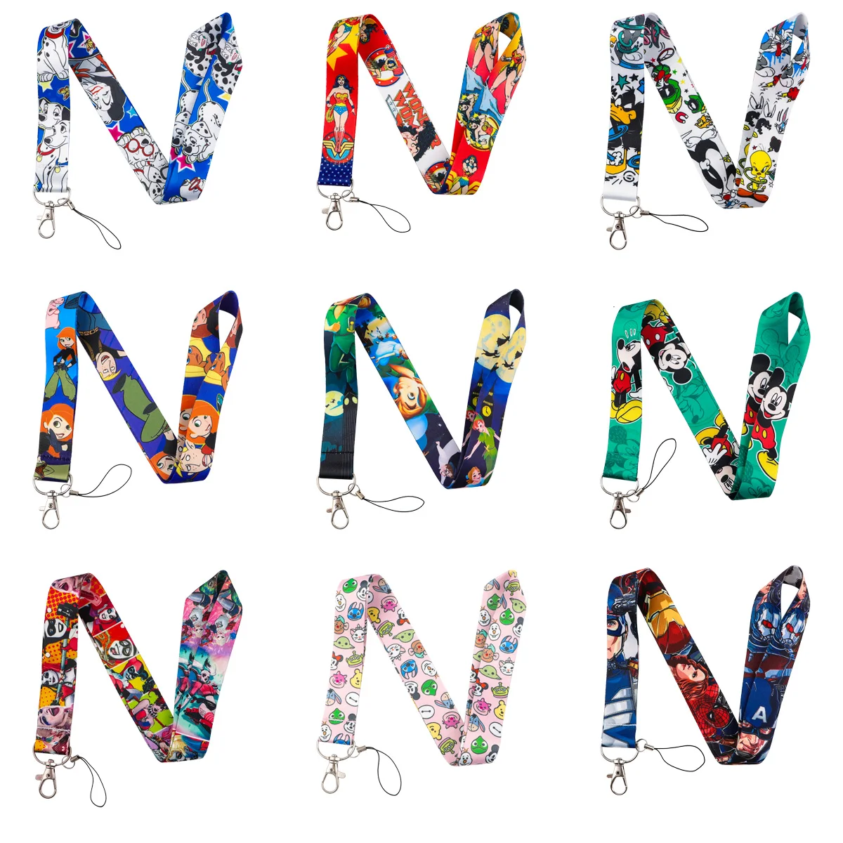 

Kawaii Cartoon Dog Mouse Lanyards Movie Villain Neck Strap For ID Card Badge Keychain Holder DIY Hanging Rope Phone Accessories