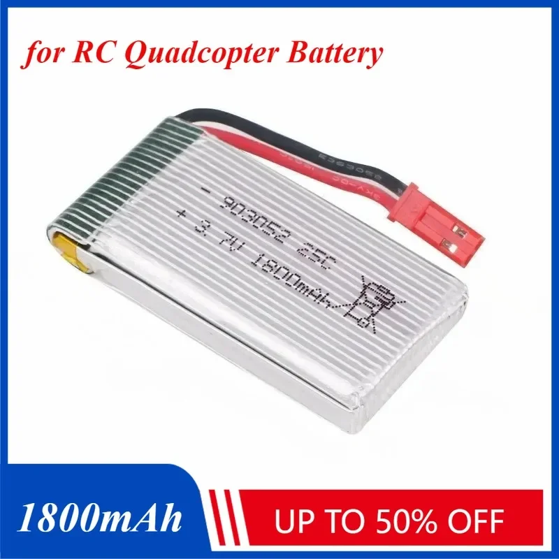 

3.7V 1800mah 25C HQ859B JST Plug Lipo Rechargeable Battery for RC Quadcopter Drone H11D H11C T64 T04 T05 F28 F29 T56 T57