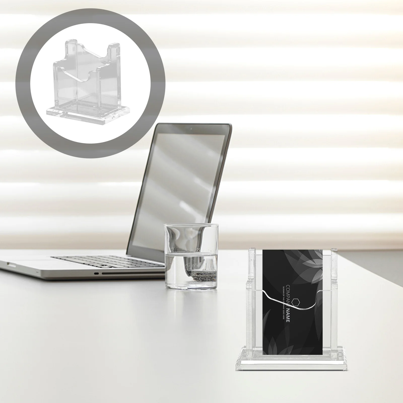 

Business Card Display Holder Clear Acrylic Name Cards Organizer Desktop Stand Office Supply Stable Non-Slip Card Storage Box