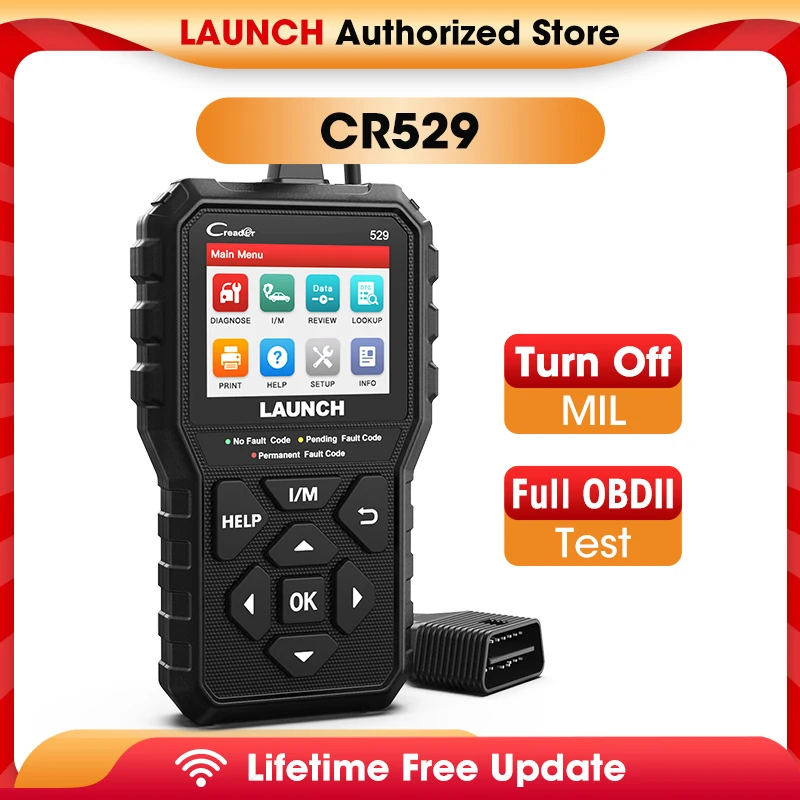 LAUNCH Creader 529 OBD2 Scanner Automotive Diagnostic Tool OBDII Code Reader Fault Code Read OBD Scan DIY Code Reader CR529