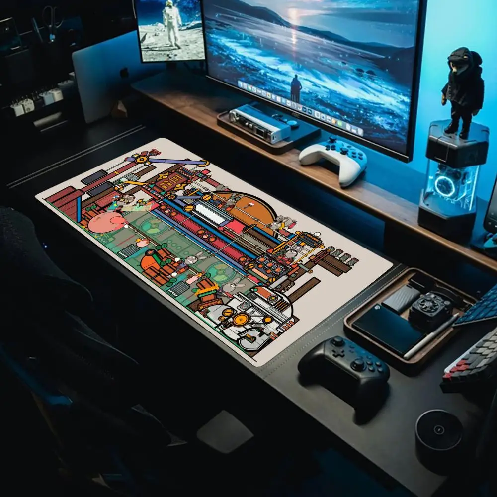 

Забавный заводской стиль коврик для мыши большой игровой коврик для мыши коврик для мыши клавиатура геймер резиновый против морщин нескользящий нижний настольный коврик