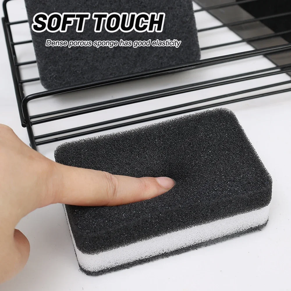 20/1PCS Double-sided Cleaning Sponges Black Super Absorbent Dishwashing Wipe Sponge Reusable Household Pans Stove Scouring Pads