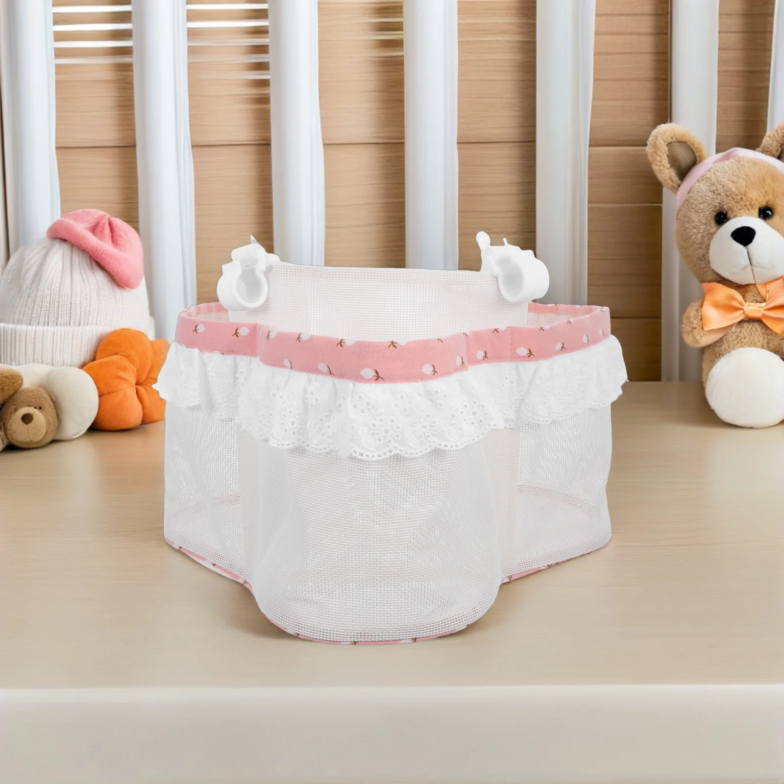 

Hanging Bed Storage Organizer Three Pockets Baby Crib Organizer Easy Access Bedside Caddy for Diapers Bottles and Essentials