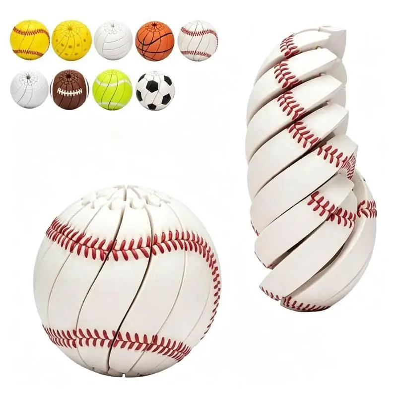 Baseball Fidget Ball Toy For Stress Relief 3D Printed Twist And Turn Sensory Desk Gadget,Party Favors Gift For Teens & Adults