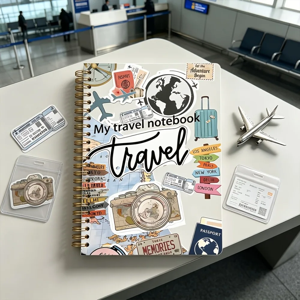 1PC Travel Spiral Notebook High Quality Inner Pages Record Scenery Surprises Travel Stories Notebooks and Journals Gift Notebook