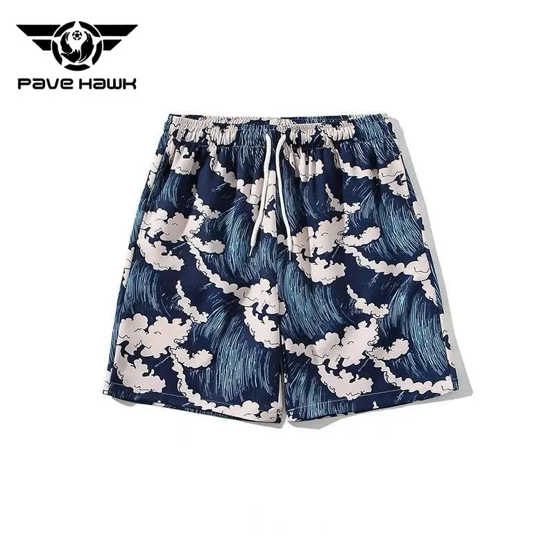 Summer Printed Beachwear Men Beach Quick Drying Surf Pants European  American Sports Casual Shorts Beach Casual Loose Shorts