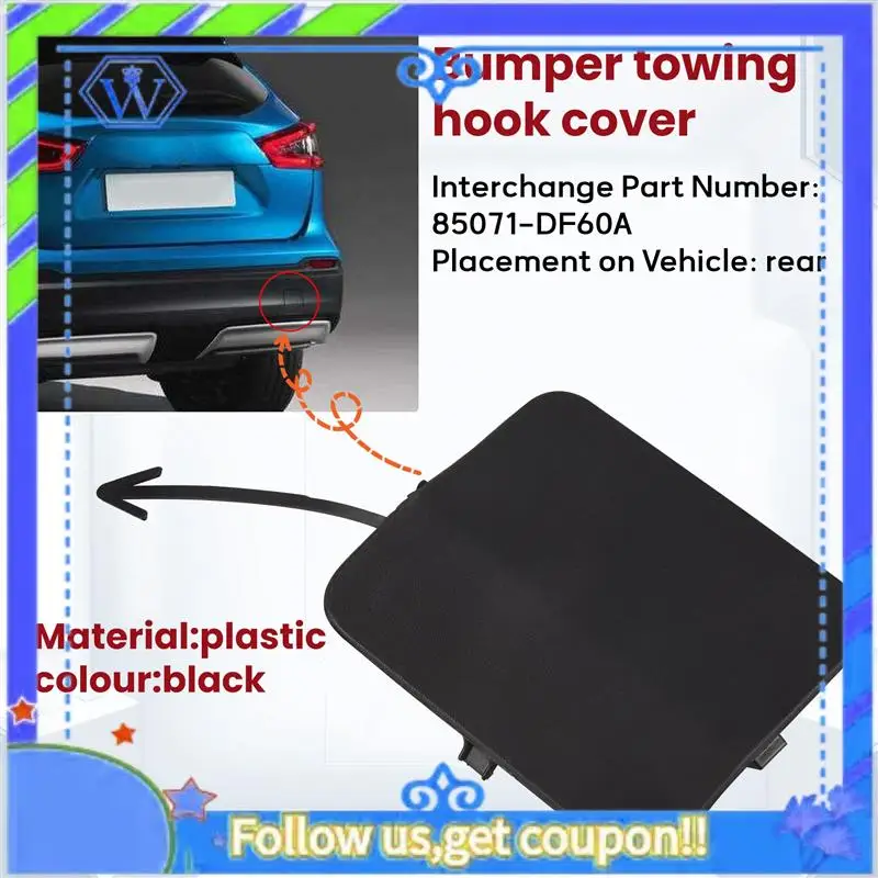 

M46K-Rear Bumper Tow Hook Eye Cover Trim Trailer Cover Cap For Nissan Qashqai 2018 2019 85071-DF60A-B151