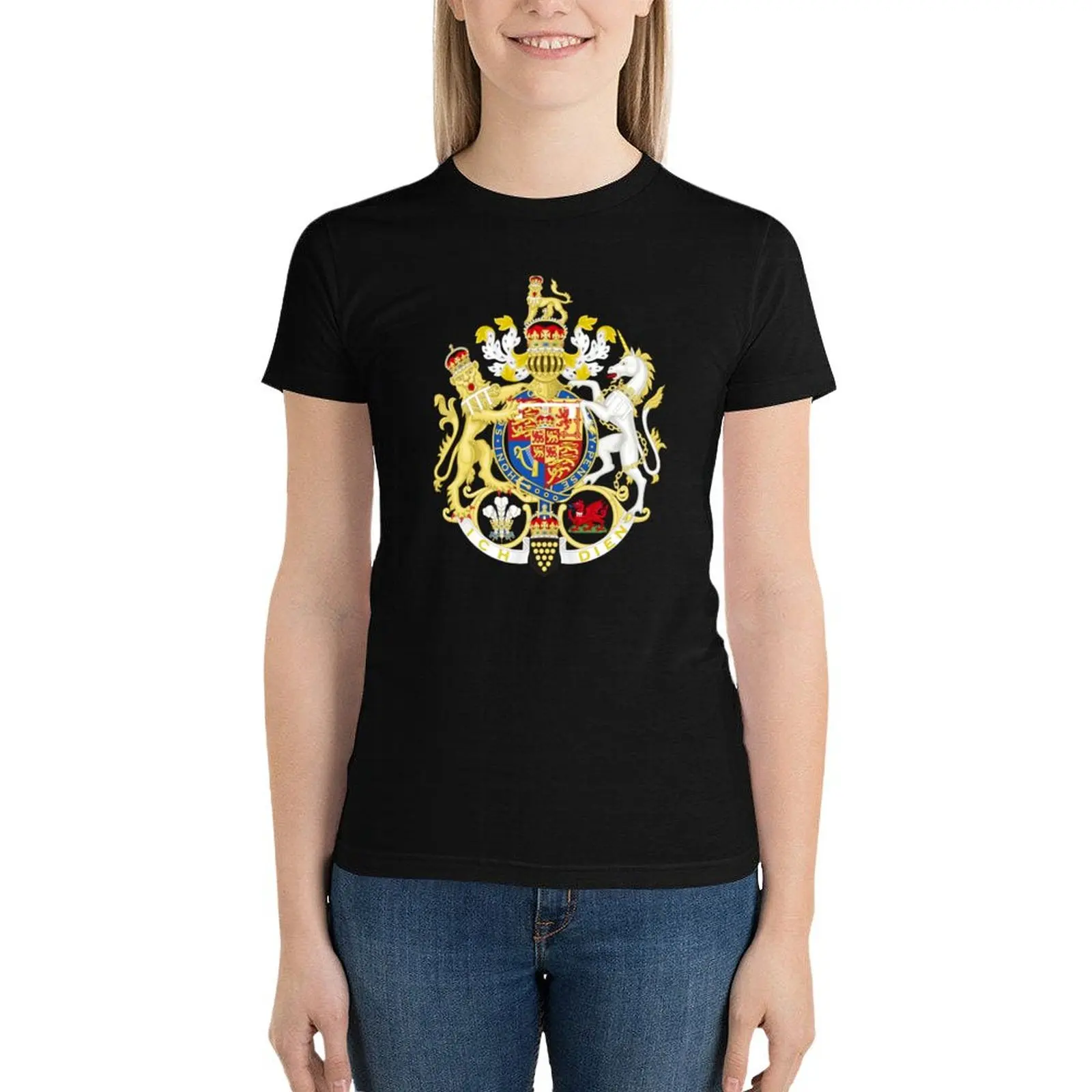 Coat of Arms of the Prince of Wales T-Shirt Female clothing tees funny Blouse workout shirts for Women loose fit