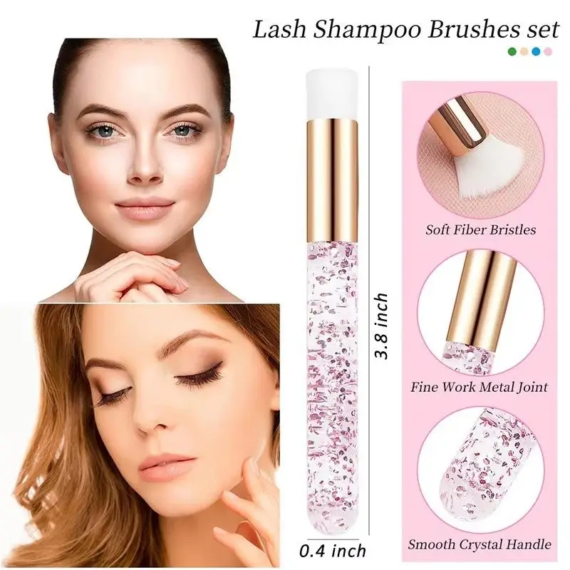 10pcs Crystal Eyelash Extension Cleanser Brushes - Nose Pore Deep Cleaning Brush，No Battery Required，Professional Cleaning Tool