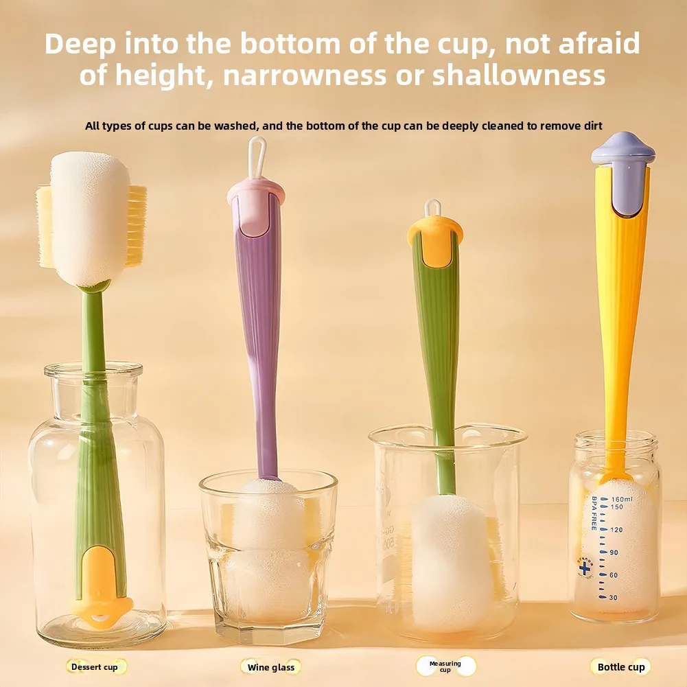 4 In 1 Insulated Bottle Cleaning Brush Baby Bottle Gasket Cleaning Tool With Long Handle For Mug Tumblers Narrow Containers