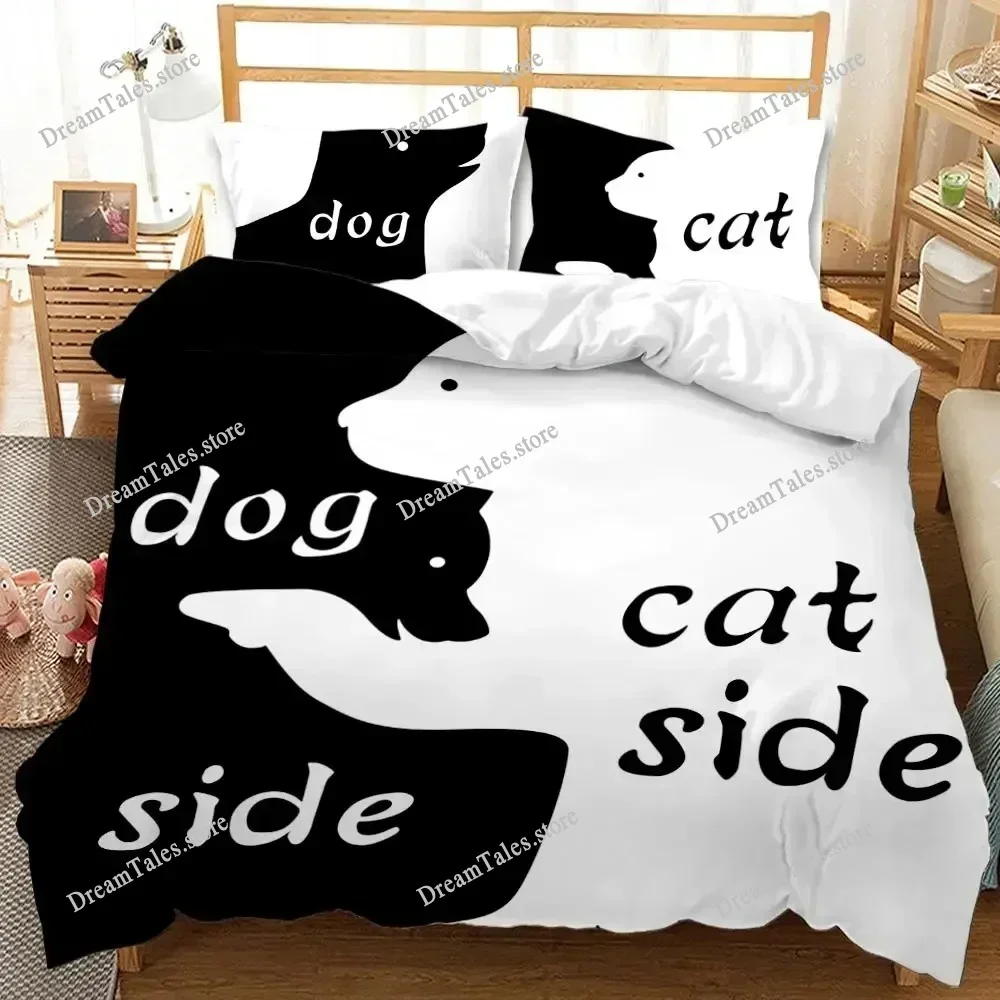 

Black and White Duvet Cover Couple Black and White Twin Bedding Set Her Side and His Side Full Queen King Polyester Qulit Cover7