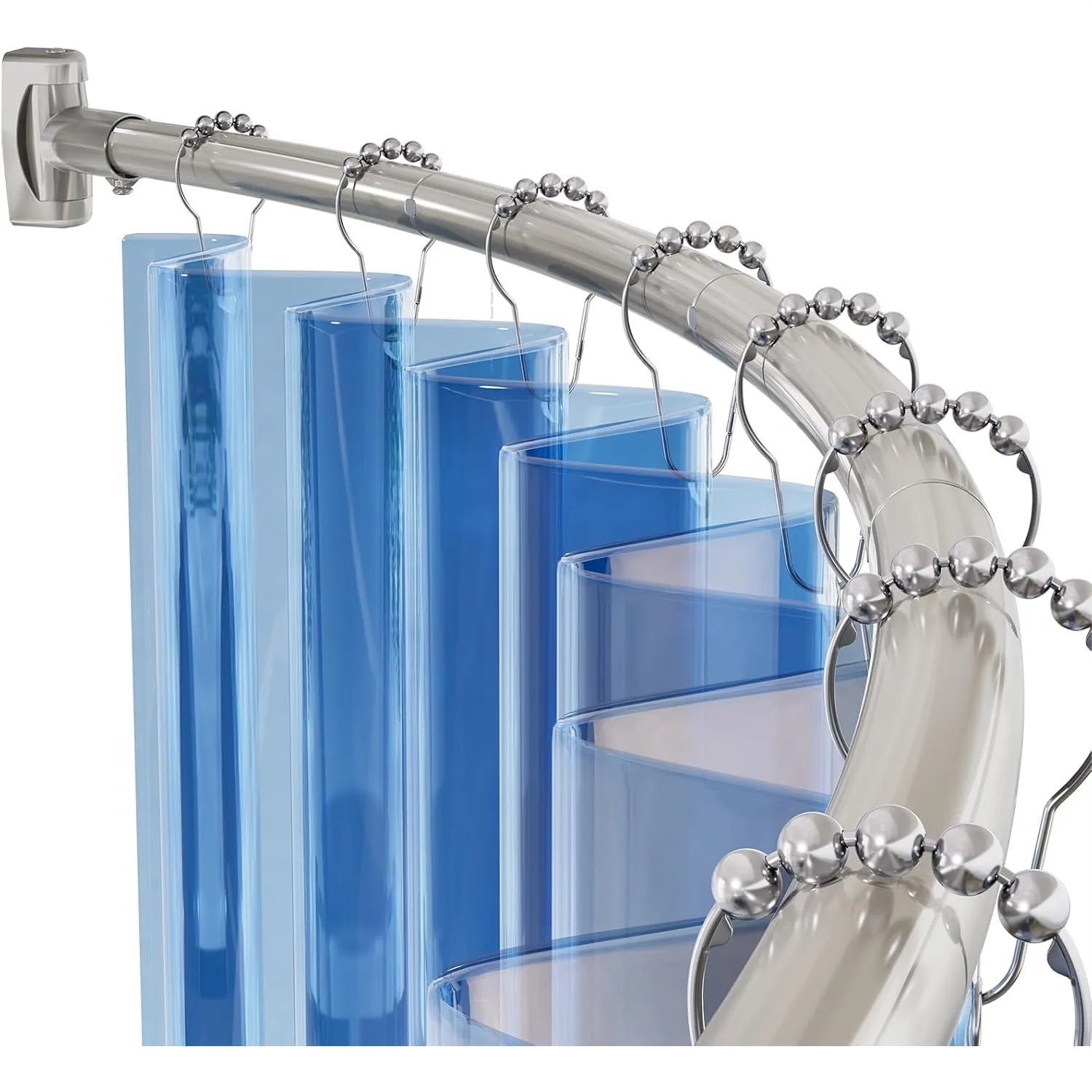 

Arched Curved Shower Curtain Rod 20-84 Inches Heavy Duty Rust Proof Adjustable Telescoping Design for Bathroom with Easy