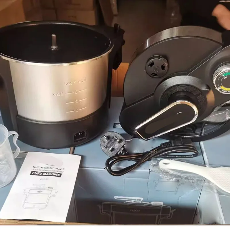Máquina Elétrica Automática de Fufu 6L com Função de Aquecimento, Máquina de Fufu, Máquina de Mandioca, Misturador Comercial de Alimentos