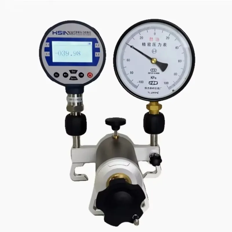 

100kPa Vacuum Micro Low Air Pressure Source Manual Pressure Gauge Calibration Hand Pump Calibrator Comparator 1/2NPT OEM ODM