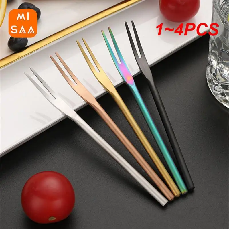 1~4PCS Fork Not Prone To Aging Comfortable Feel Fine Pointed Fork Teeth Smooth Edges Cake Dessert Fork Fruit Swab Easy To Clean