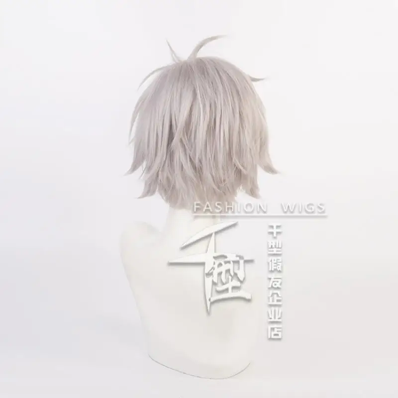 Anime Eva Nagisa Kaworu Cosplay Perücke silbergrau kurzes Haar hitze beständige synthetische Halloween Party Zubehör Requisiten