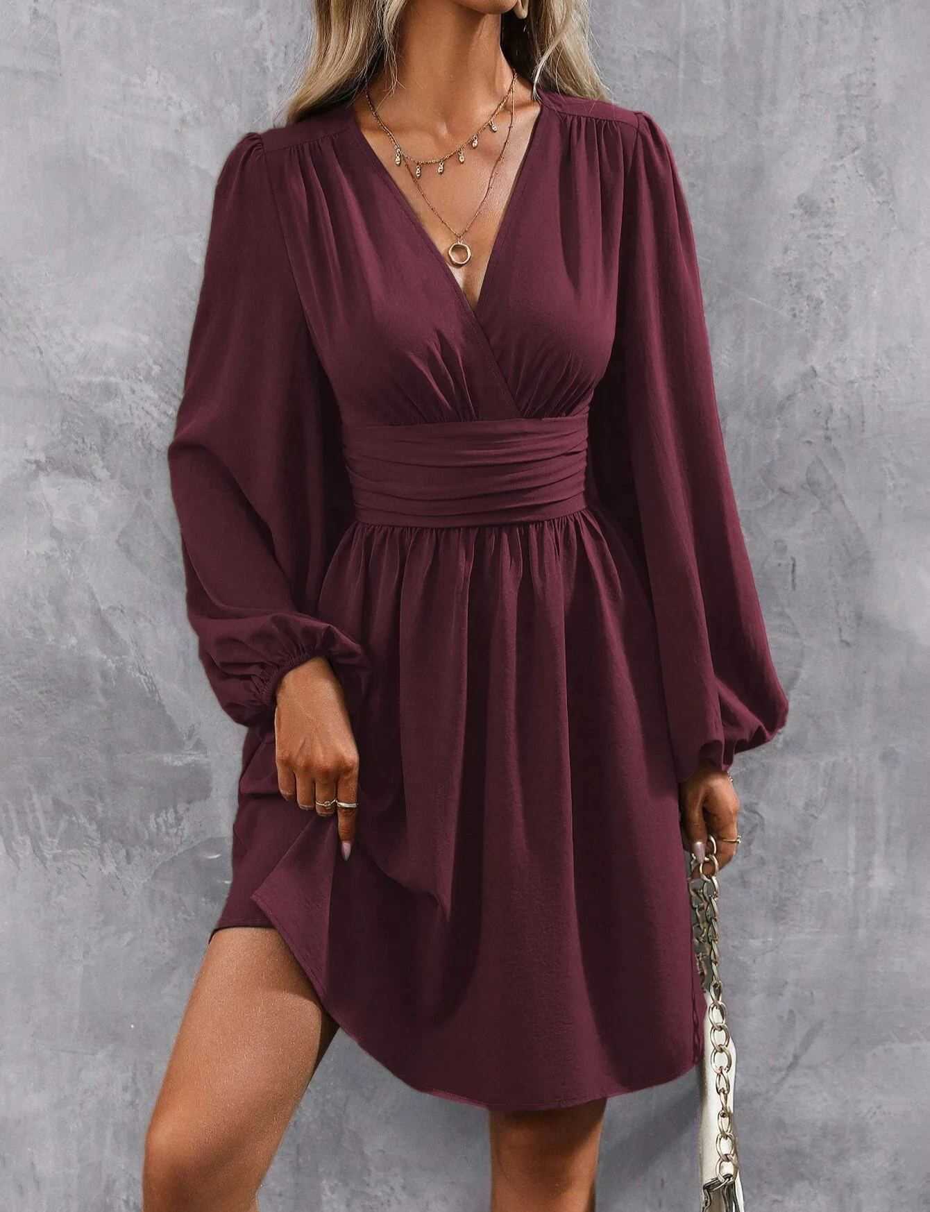 

Платье с рукавами-фонариками и асимметричным вырезом, женское зимнее вязаное платье с талией, облегающее длинное платье макси