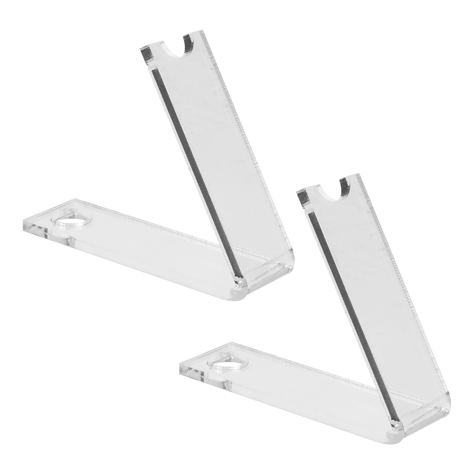 

2pcs Transparent Acrylic Pen Stand Makeup Brush Storage Holder Display Rack Desktop Organizer Single Hole Space Saving