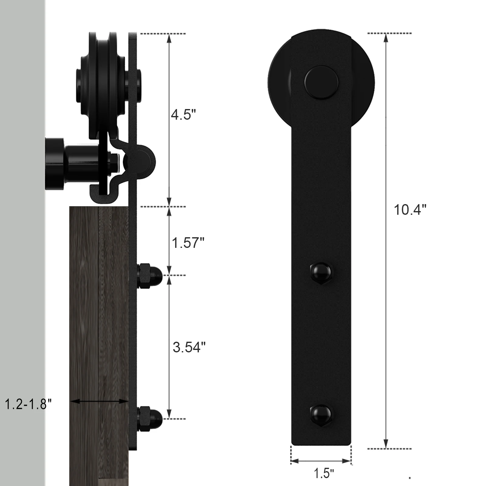 Sliding Barn Door Hardware Kit Heavy Duty Smoothly and Silently Easy to Install Fit Single Door Panel Single I3-Shaped Black