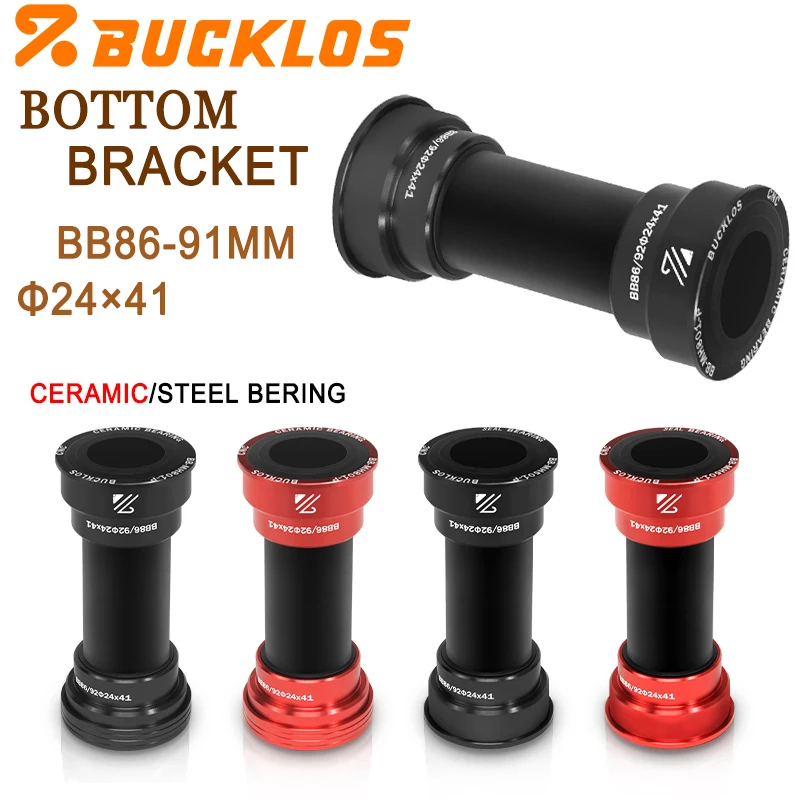 

BUCKLOS Bicycle Bottom Bracket 86-92MM Sealed Bearing Bike Central Movement 24MM BB BSA 86/92MM Ceramic Mtb Bottom Bracket Steel