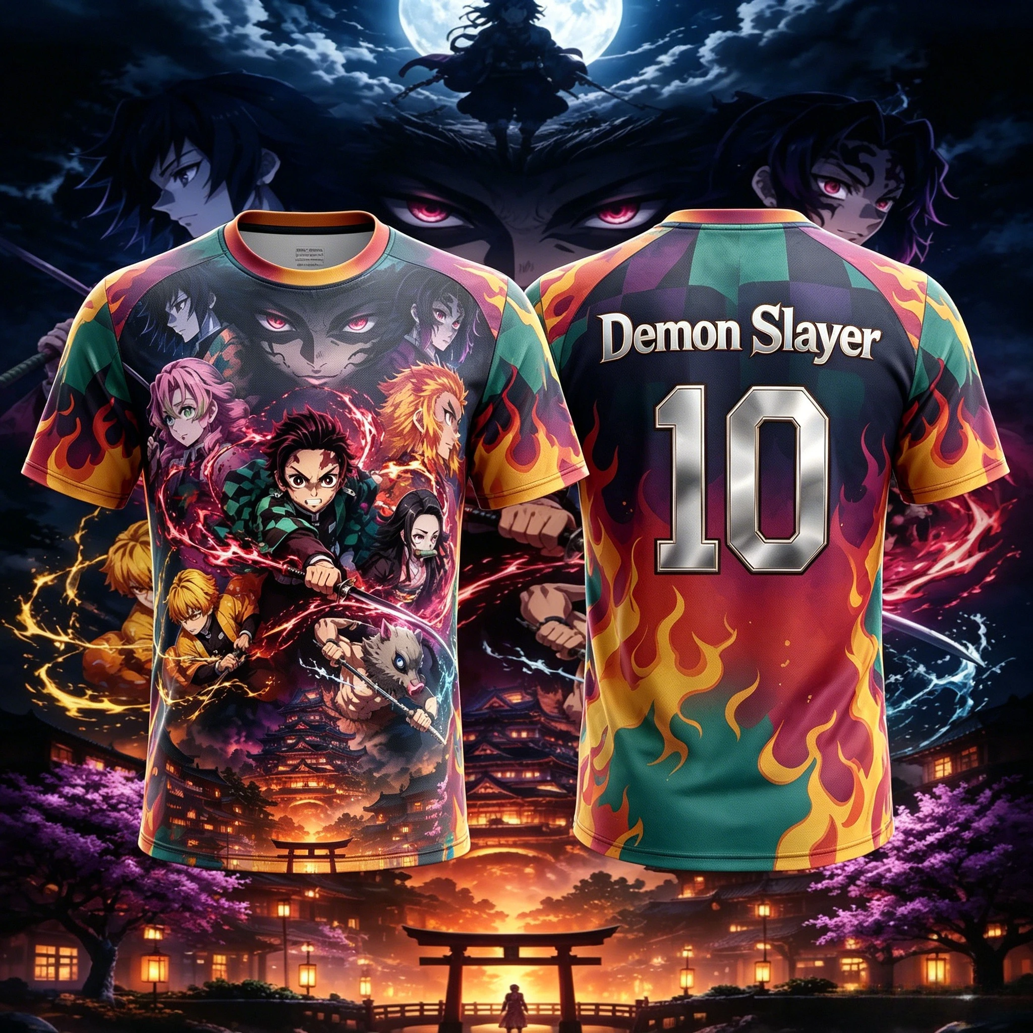 

2026 Summer New Adult Men's Demon Slayer NO.10 7 3D Printed Football Jersey T-Shirt Kids Anime T-Shirt Special Jersey Casual Y2k