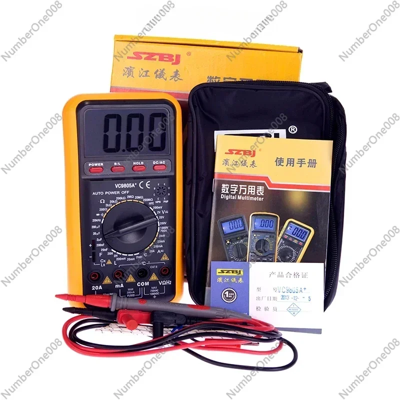 

Цифровой мультиметр Binjiang Vc9805a 9806, четыре бита и половина 9808a, высокоточный мультиметр с цифровым дисплеем и защитой от отопления