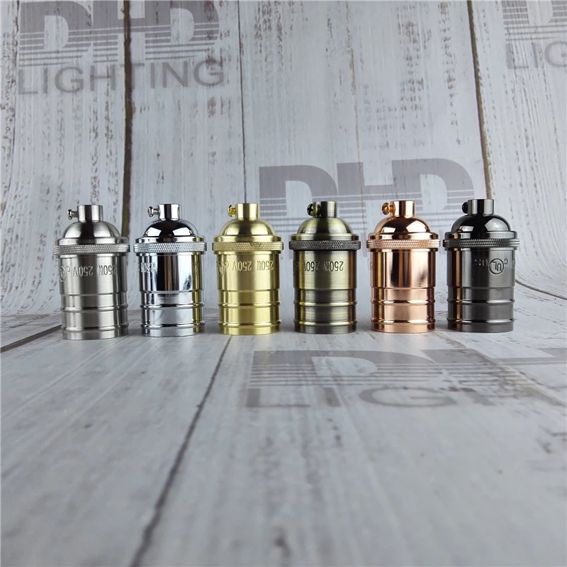 100% brass quality Lamp Holder AC96-250V UL E27 DIY vintage rose Chandelier Lighting Base M10 copper holder light socket