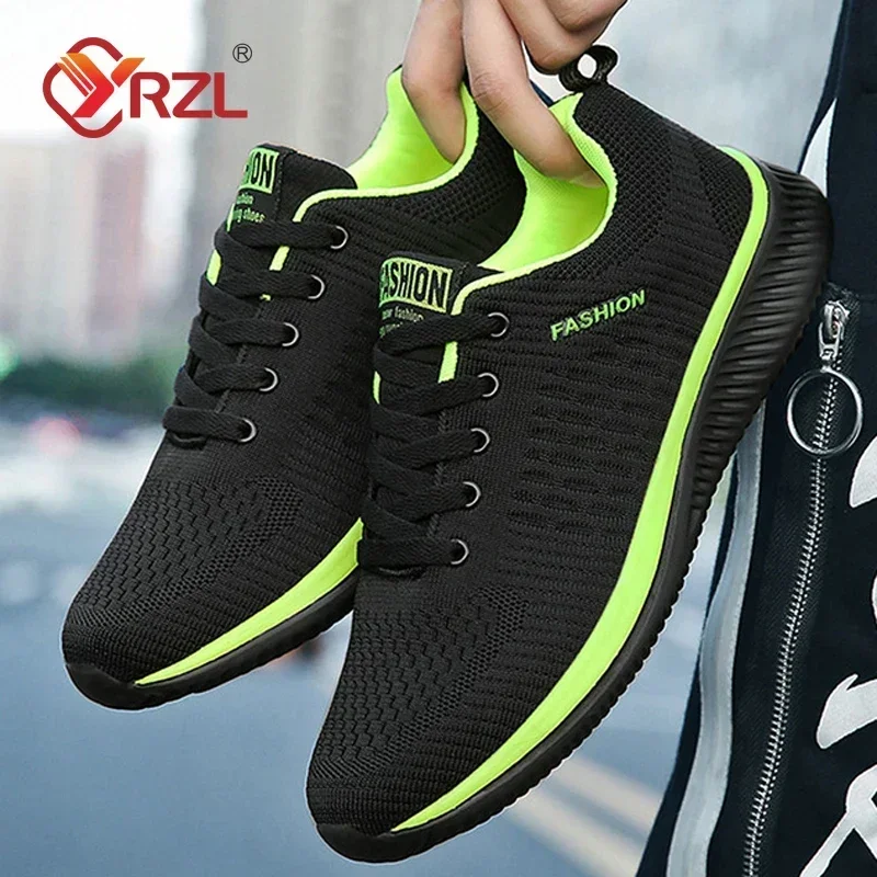 YRZL Trampki Męskie buty do biegania Lekkie sportowe klasyczne siatkowe oddychające buty na co dzień Modne buty antypoślizgowe dla mężczyzn
