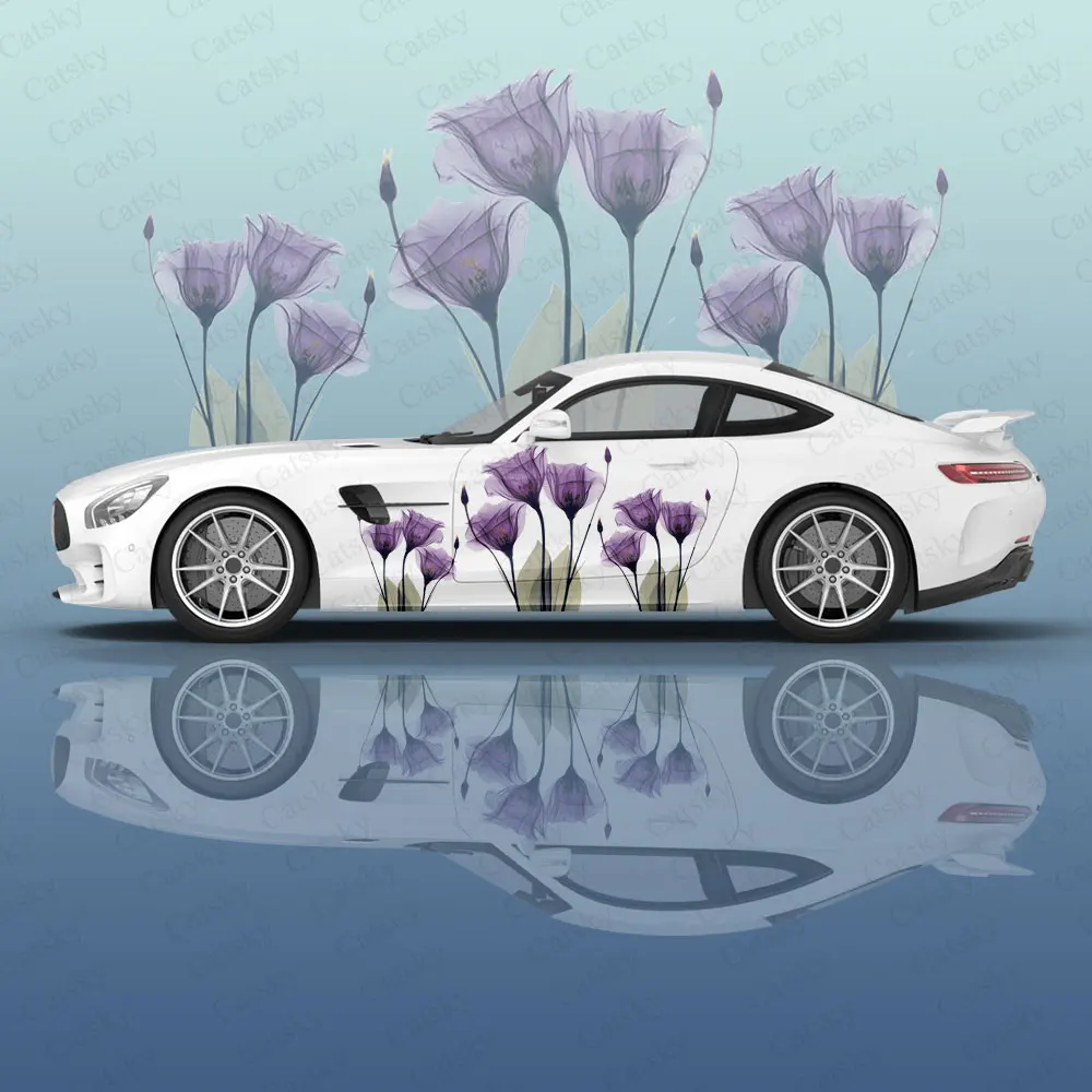 

Красочная цветочная ветка, автомобильные виниловые наклейки, самоклеящаяся наклейка из ПВХ, подходит для грузовиков, внедорожников, украшения, автоаксессуары, подарок