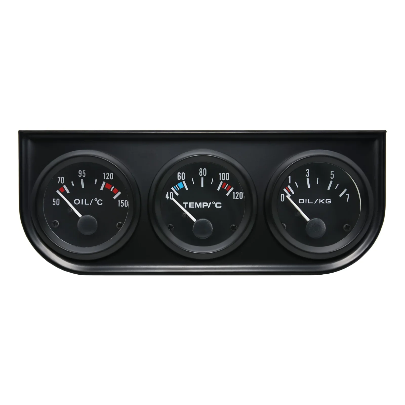 3 in 1 Gauge Voltmeter Water Temp Oil Temp Gauge Oil Pressure Gauges Kit With 1/8 NPT Sensor Triple Mete For 12V Car SUV Truck