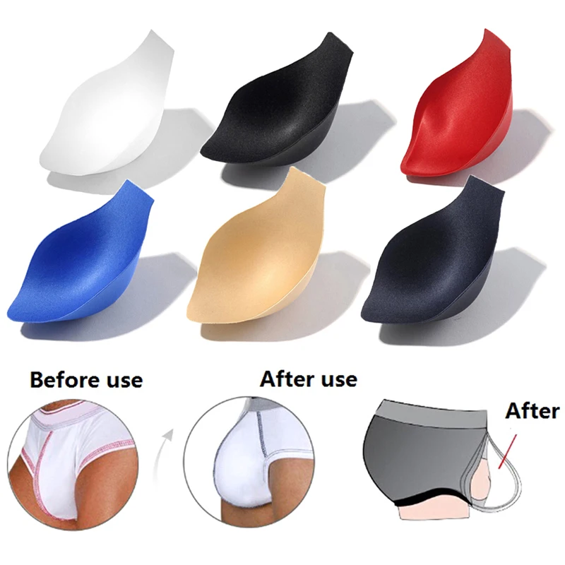 1PC Bulge Cup pads Sponge Cup Removable Push Up Cup Enhancing Men Underwear Swimwear Briefs Sexy Bulge Pad