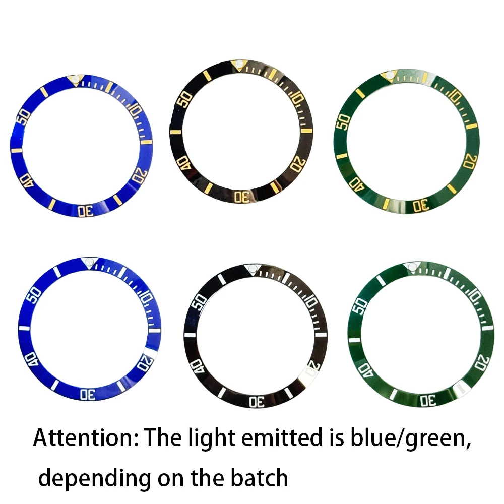 MATELION 38mm Ceramic Alloy Watch Bezel Insert Ring Slope Fit 40mm Watch Case NH35 NH34 GMT Diving Men Watch Part Accessories