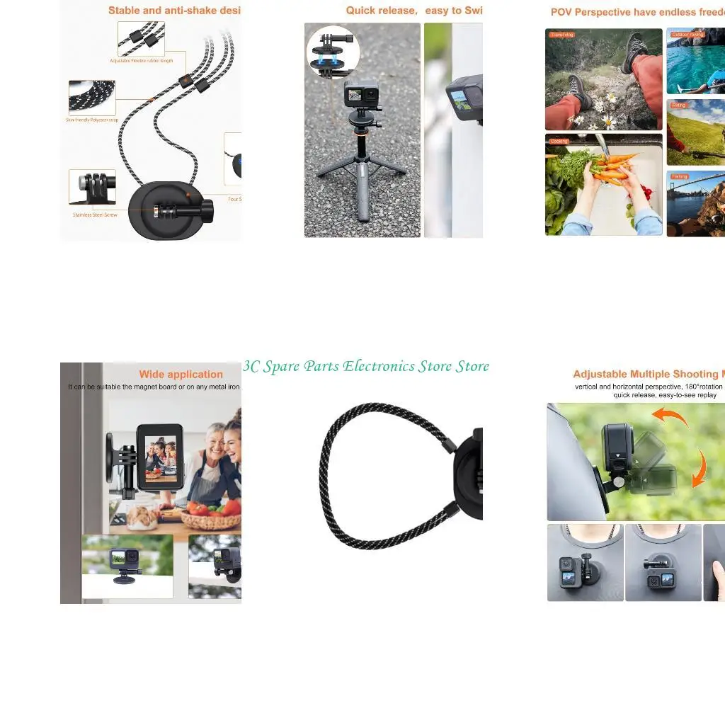 SZ Quick Contach Camera Retucation Super Braps 360 вращение для камер действий