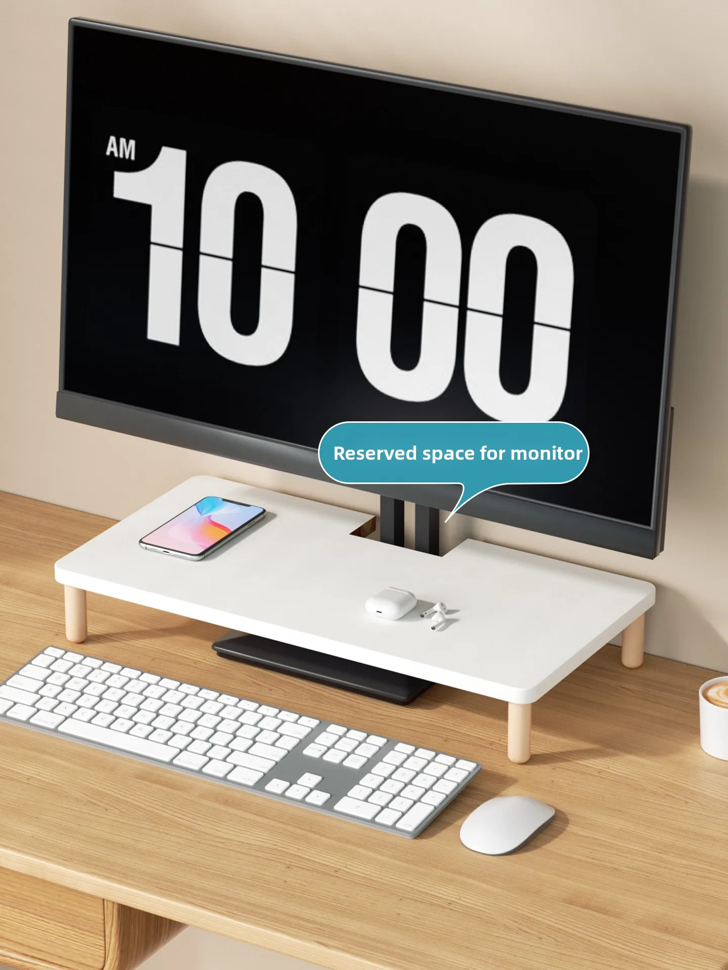 Modern Minimalist Computer Monitor Stand Keyboard Storage Rack Office Desktop Heightening Bracket Special Shape Partition Board