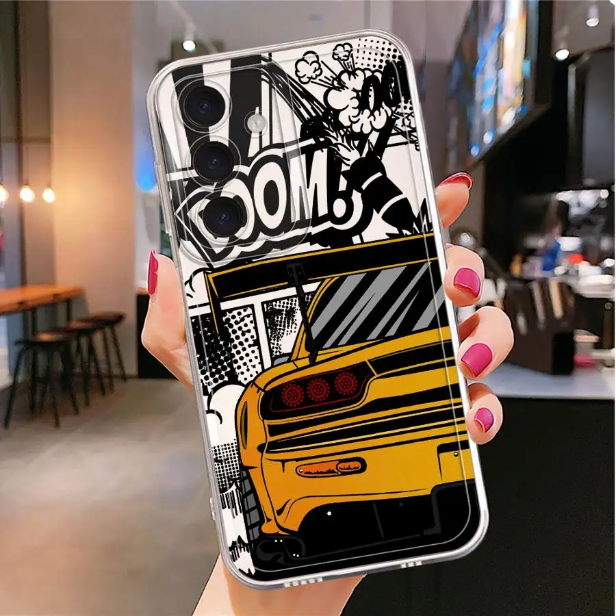 JDM الرياضة سيارة واضح لينة الحال بالنسبة لسامسونج غالاكسي A53 A50 A03 A55 A54 A56 A52 A31 A02 A50 A51 A73 A06 A71 A04 A72 A05